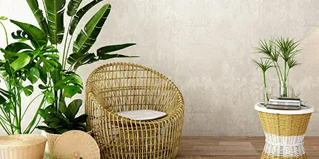 Rincon de lectura con decoración de microcemento