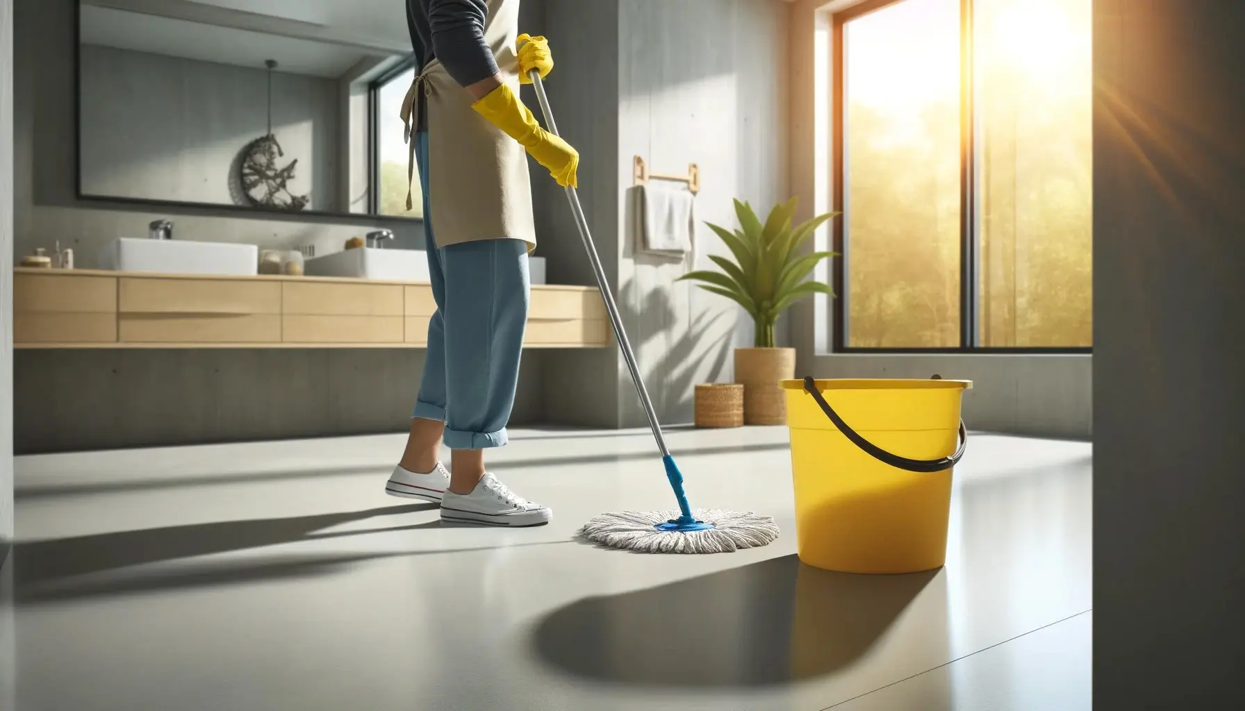 Douches modernes avec béton ciré