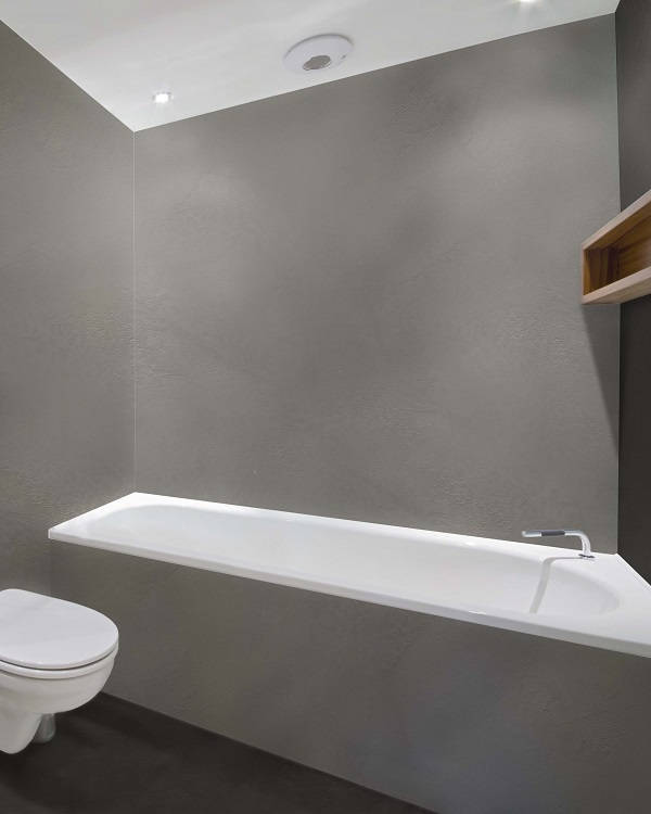 Microcemento en el baño en zona de bañera