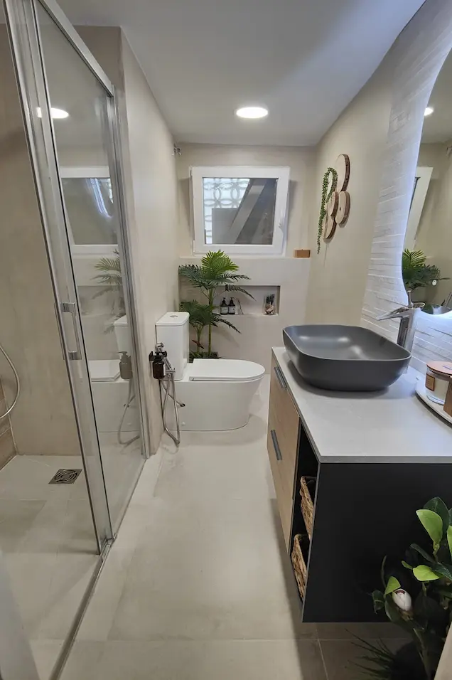 Douche béton ciré