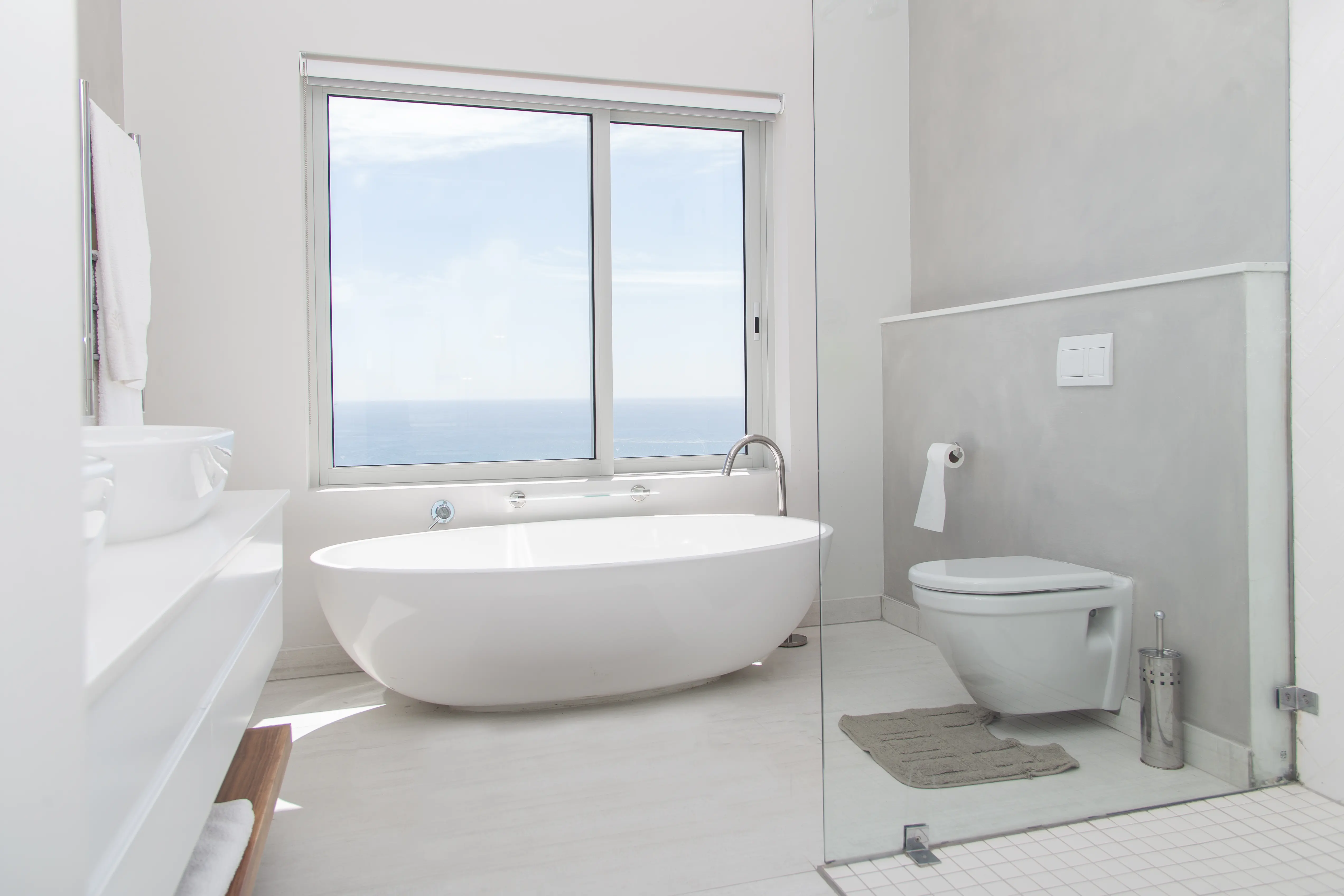 Douches modernes avec béton ciré