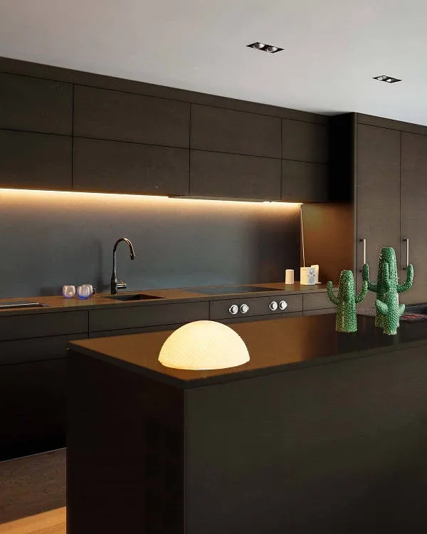 Pared de microcemento en cocina