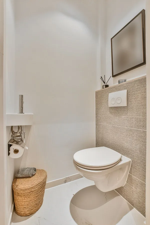 patrón color beige pared baño