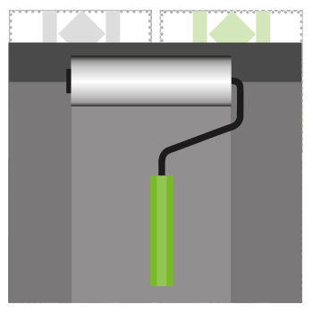 Aplicación con rodillo de pintura para azulejos Smartcover Tiles