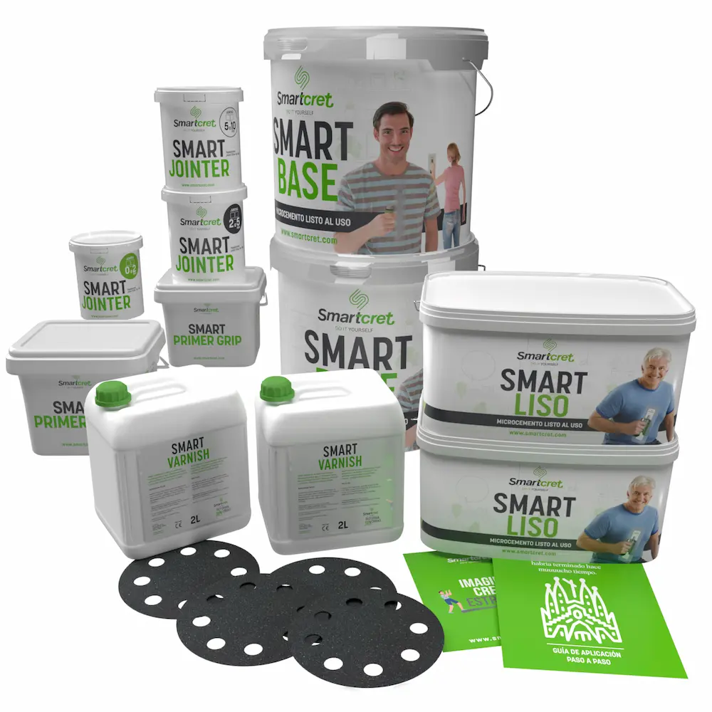 Super kit microcemento superficies con juntas 16 m2