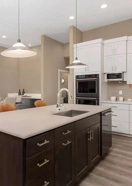 Microcement in large kitchen