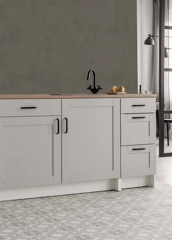 Microcement in open kitchen