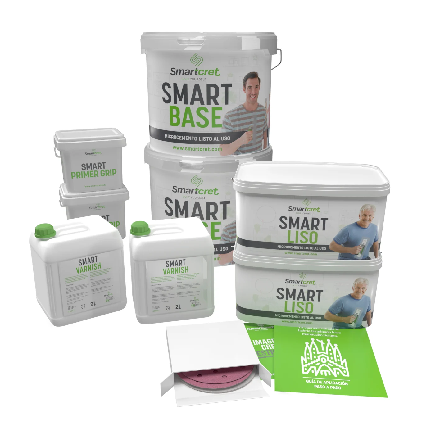 Super kit microcemento per 16 m2 su superfici prive de fughe